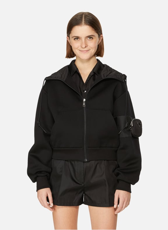 Sporty technical cotton Sweatshirt Black by PRADA PRADA Sporty technical cotton Sweatshirt Black