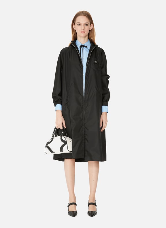 Gabardine Nylon Hooded Trench Coat Prada For Women Printemps Com Gabardine Nylon Hooded Trench Coat, Prada Trench Coat Nylon
