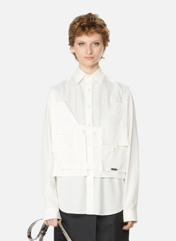PRIVATE POLICY Harness shirt White