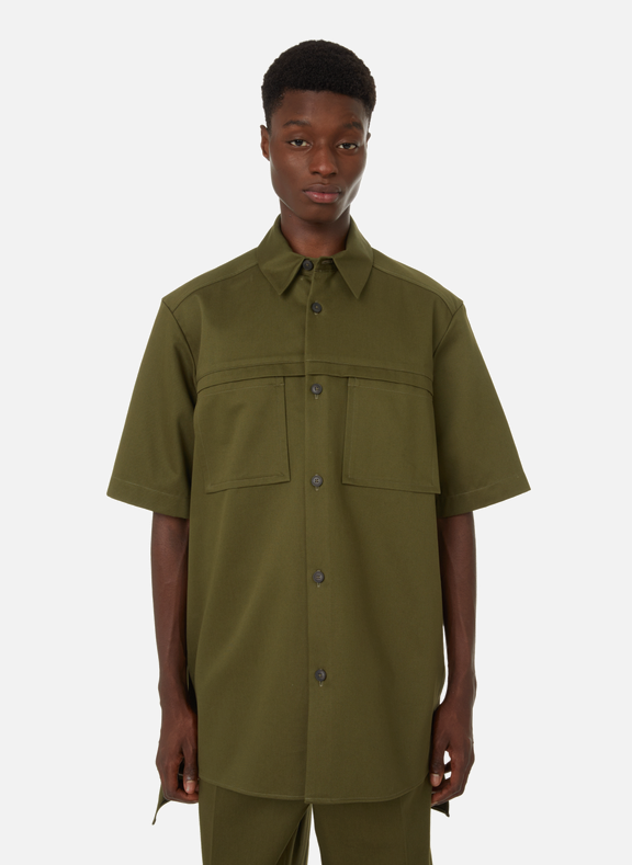 QASIMI Short-sleeved cotton shirt Green