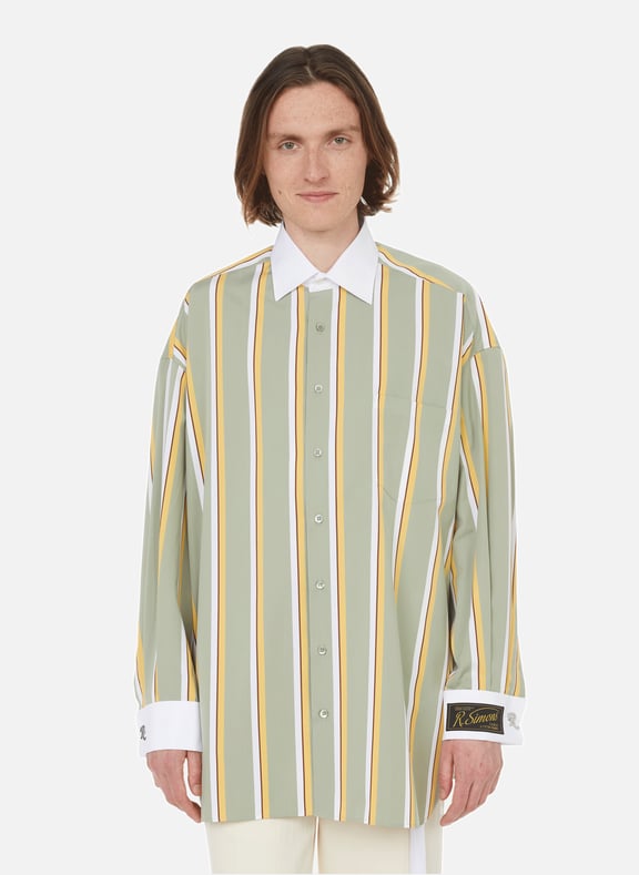 Striped cotton shirt Green by RAF SIMONS RAF SIMONS Striped cotton shirt Green