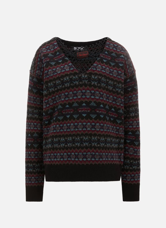 Merino wool jacquard jumper Black by RAF SIMONS RAF SIMONS Merino wool jacquard jumper Black