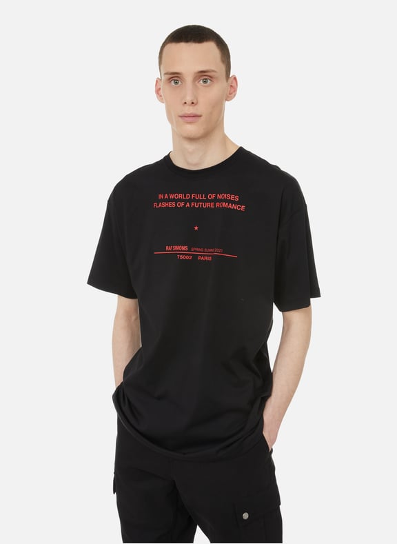 Cotton T-shirt Black by RAF SIMONS RAF SIMONS Cotton T-shirt Black