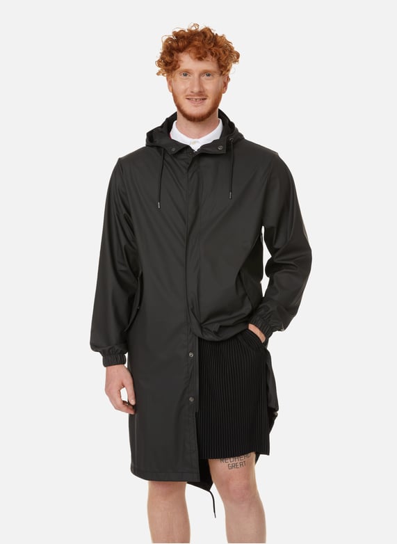 Black Polyester raincoat