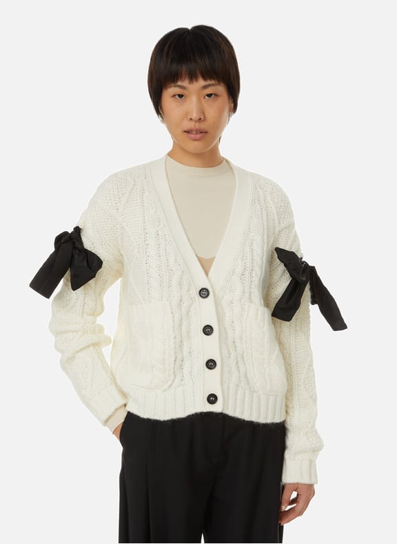 Cardigan with tie details Beige by RED VALENTINO RED VALENTINO Cardigan with tie details Beige