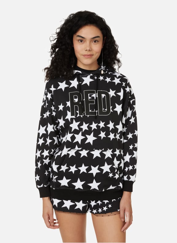 Printed cotton hoodie Multicolour by RED VALENTINO RED VALENTINO Printed cotton hoodie Multicolour