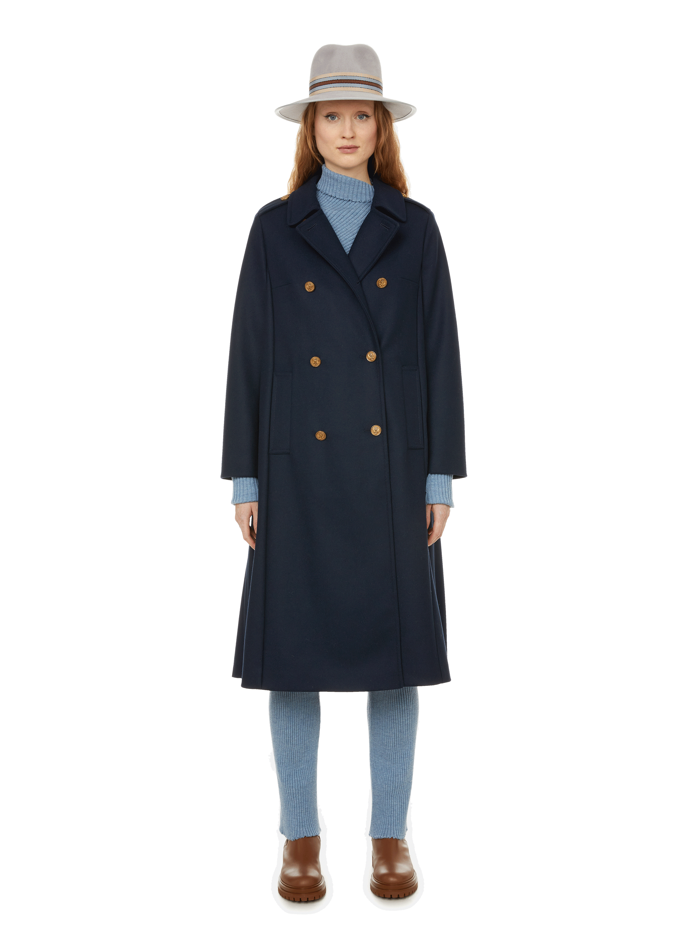 red valentino blue coat