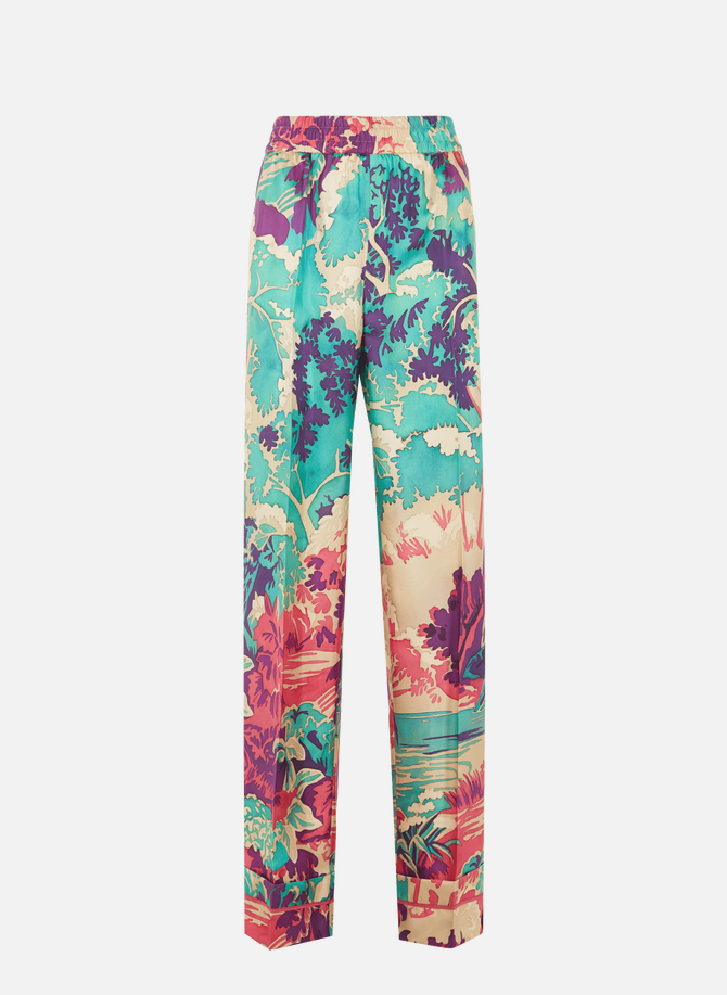Printed silk twill trousers RED VALENTINO