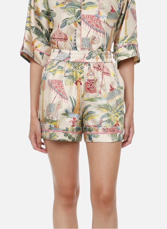 Printed silk shorts Beige by RED VALENTINO RED VALENTINO Printed silk shorts Beige