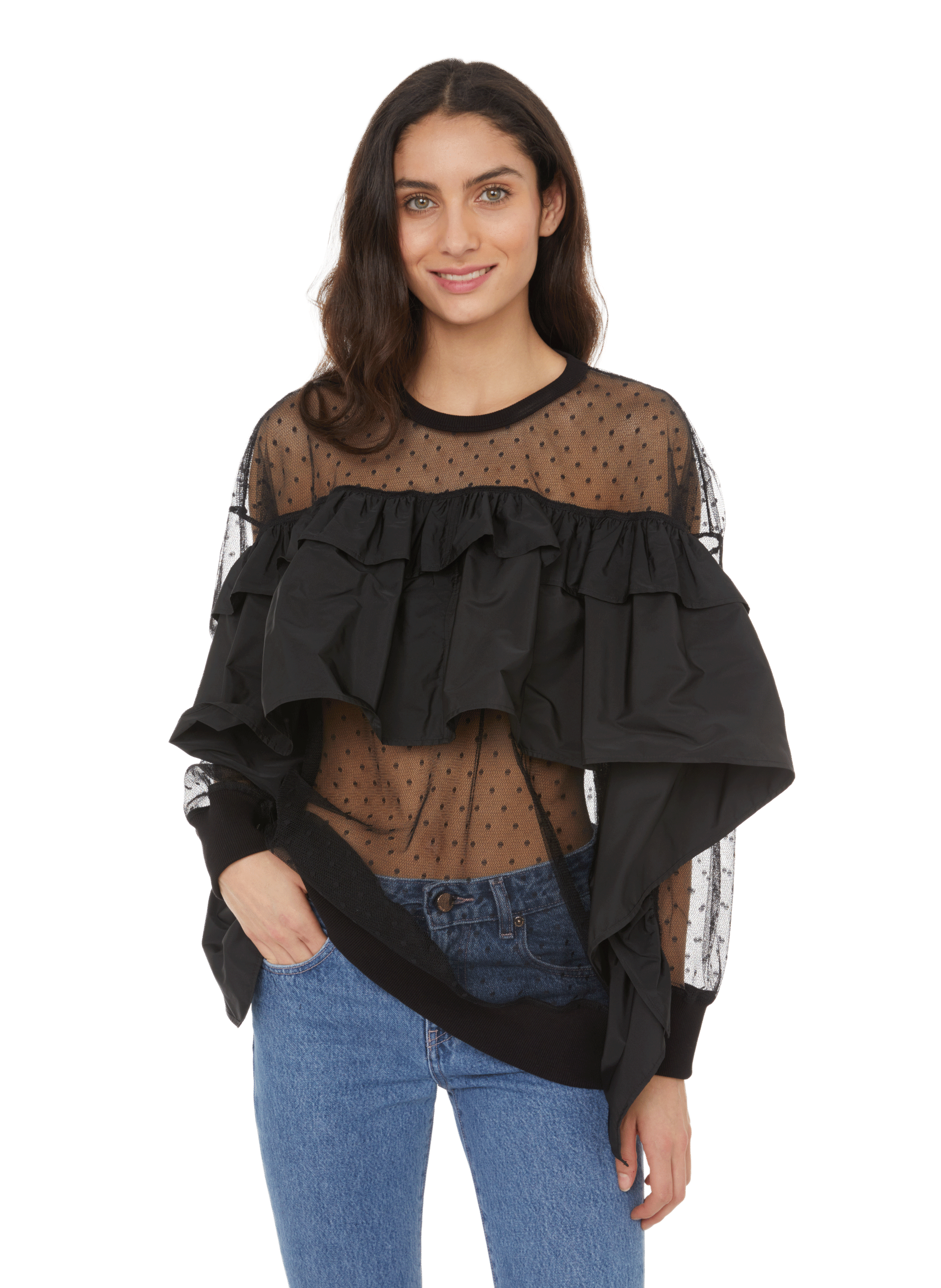 red valentino tulle top