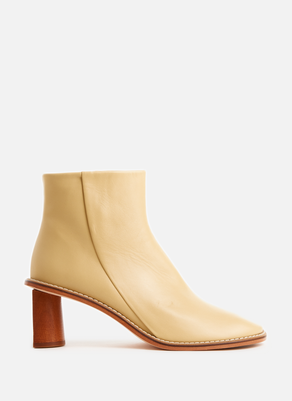 REJINA PYO Edith nappa leather ankle boots Beige