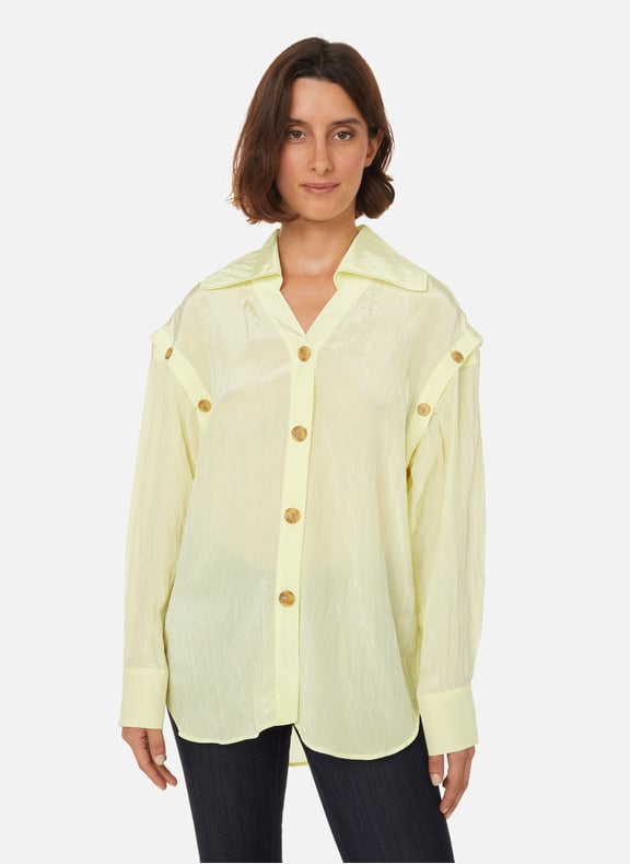 Carina shirt with removable sleeves Yellow by REJINA PYO REJINA PYO Carina shirt with removable sleeves Yellow