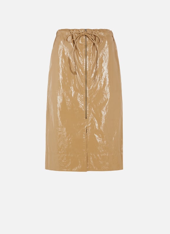 Leila vinyl-effect skirt Beige by REJINA PYO REJINA PYO Leila vinyl-effect skirt Beige