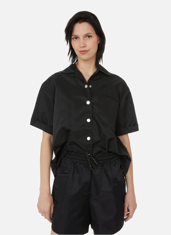 Storm recycled nylon bowling shirt Black by REMAIN REMAIN Storm recycled nylon bowling shirt Black