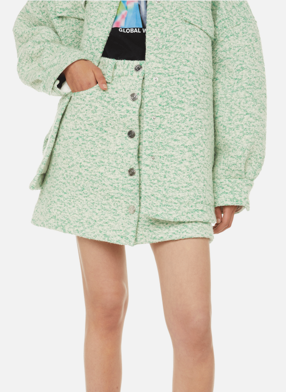 REMAIN Lee wool-blend skirt Green
