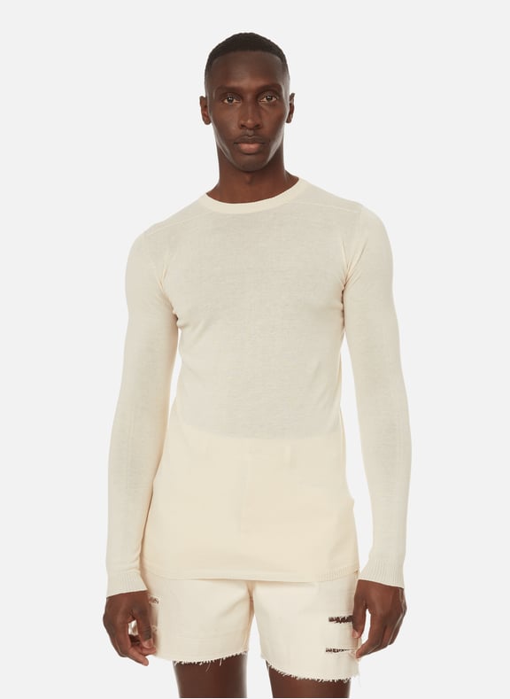 Cotton knit jumper Beige by RICK OWENS RICK OWENS Cotton knit jumper Beige