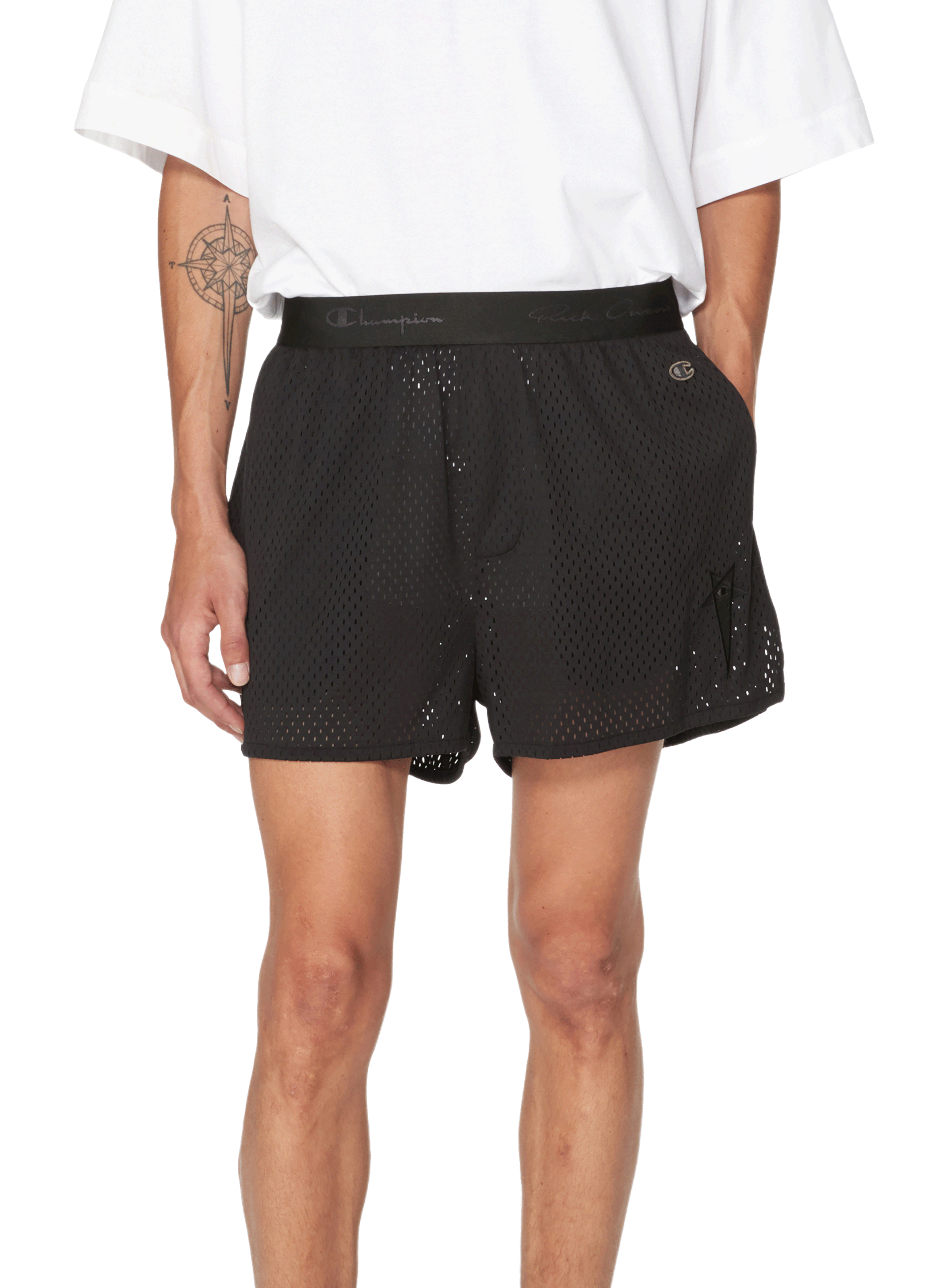 rick owens x champion shorts