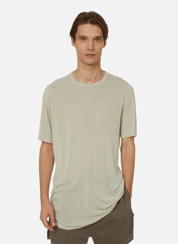 RICK OWENS Long silk-blend T-shirt Beige