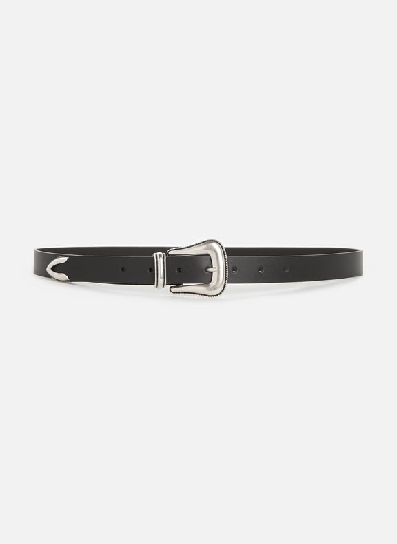 Western buckle leather belt Black by SAISON 1865 SAISON 1865 Western buckle leather belt Black