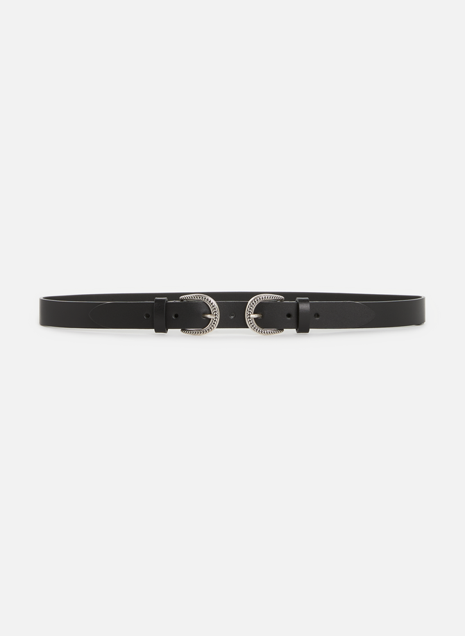 Slim double buckle leather belt SAISON 1865