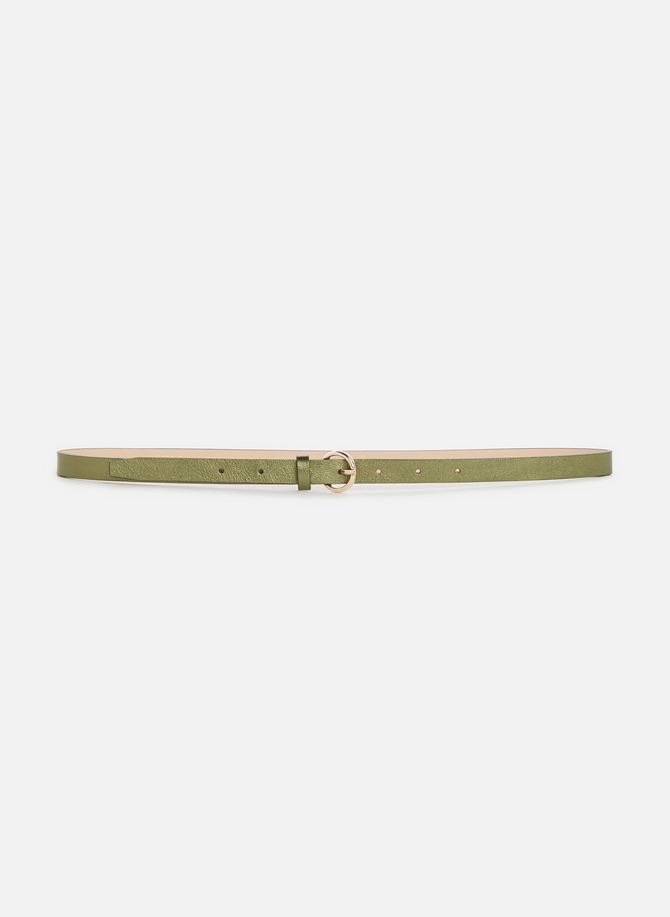 Slim metallic leather belt SAISON 1865