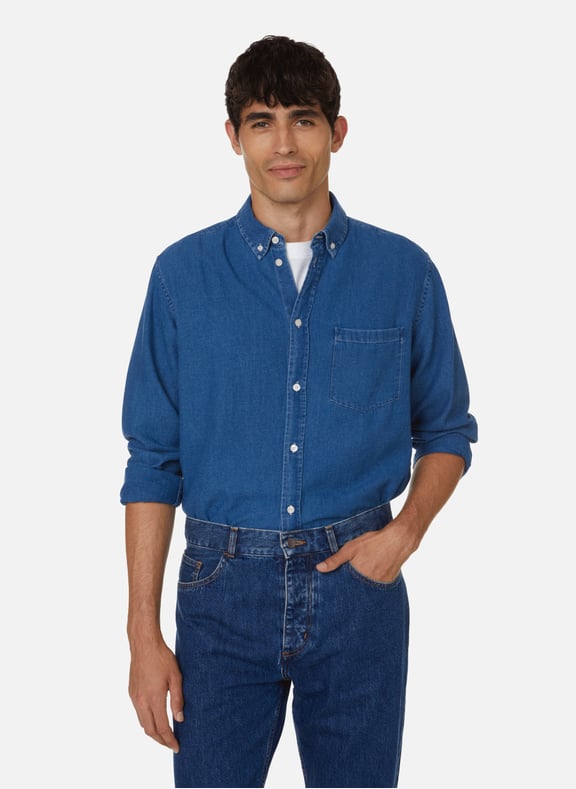 Cotton denim-effect shirt Blue by SAISON 1865 SAISON 1865 Cotton denim-effect shirt Blue