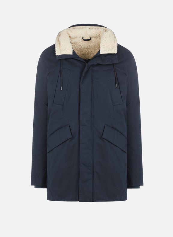 Cotton and shearling parka Blue by SAISON 1865 SAISON 1865 Cotton and shearling parka Blue