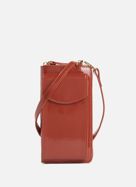 Patent leather wallet Orange by AU PRINTEMPS PARIS AU PRINTEMPS PARIS Patent leather wallet Orange