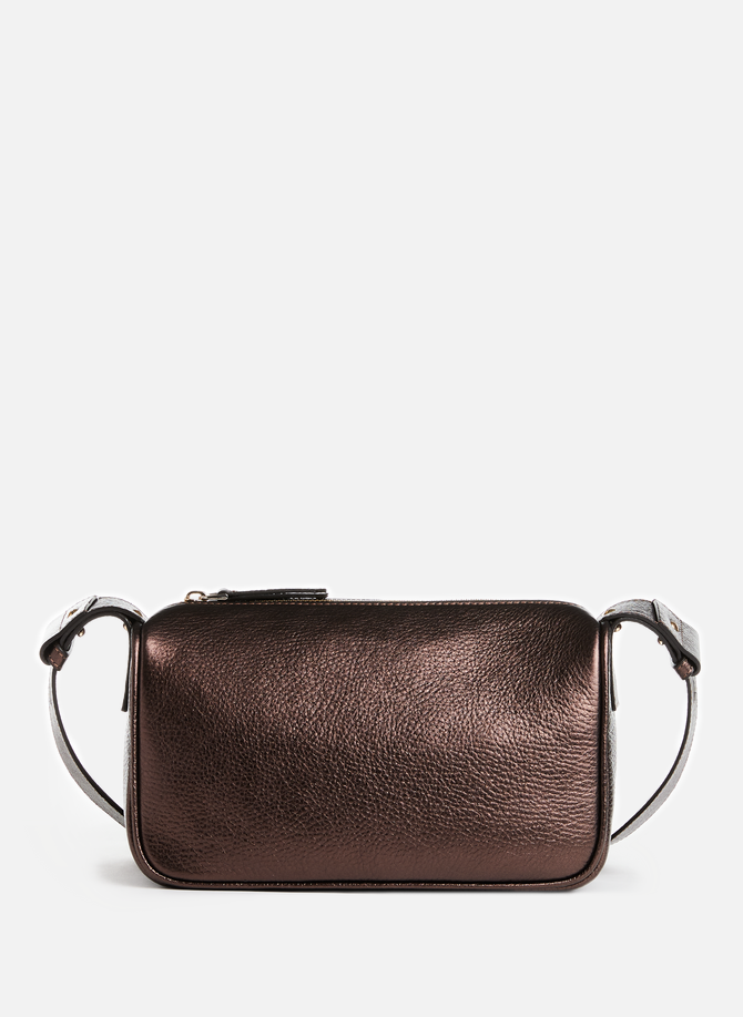 Grained leather shoulder bag SAISON 1865