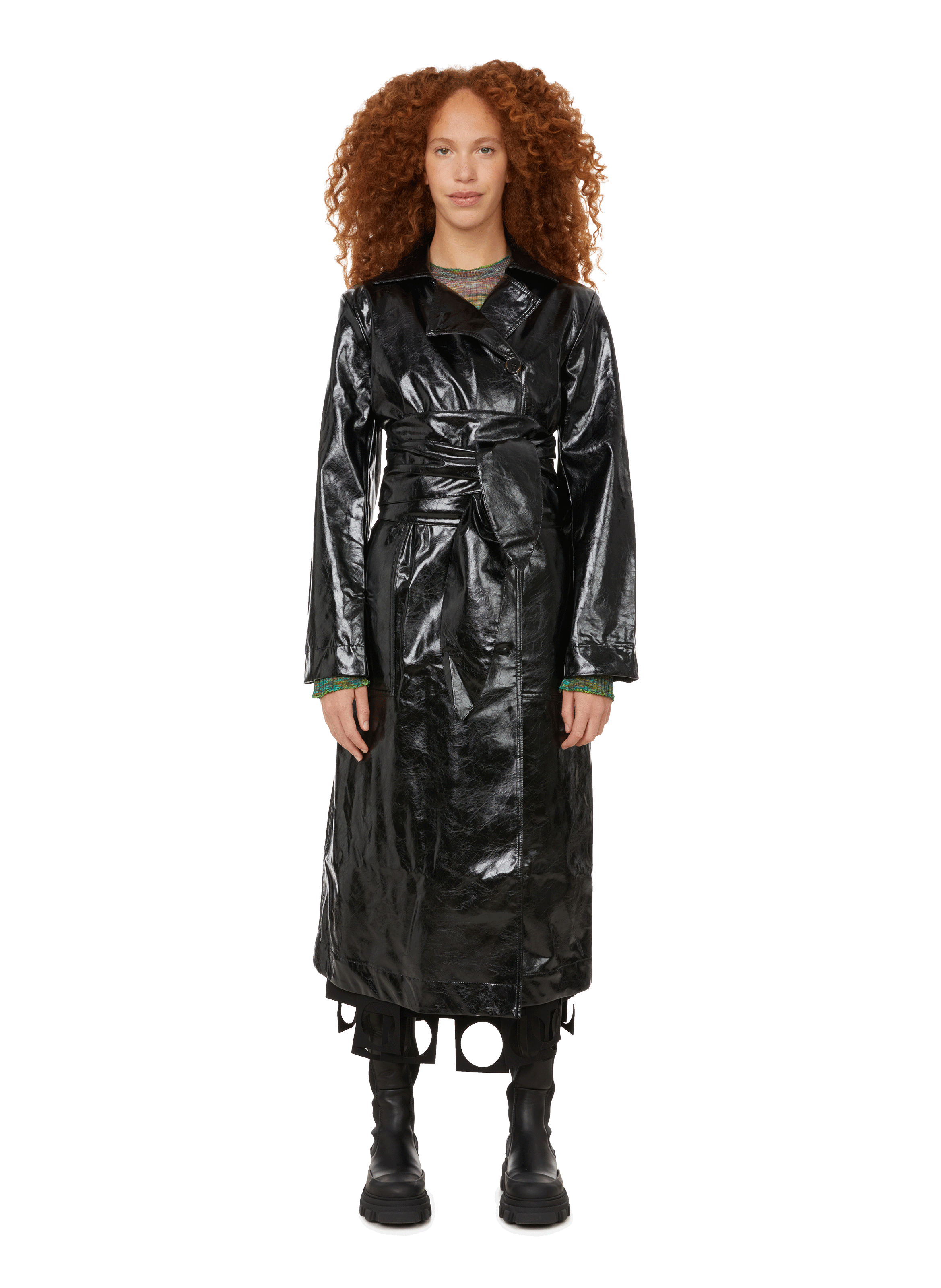 VINYL-EFFECT TRENCH COAT - SAKS POTTS 