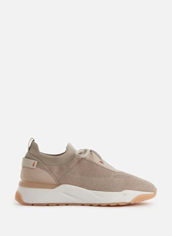 Metallic thread sneakers Beige by SANTONI SANTONI Metallic thread sneakers Beige