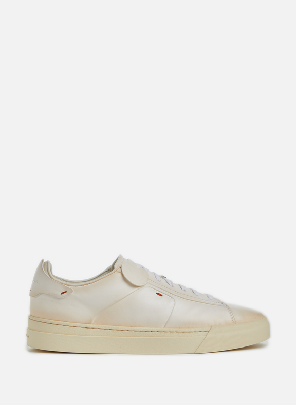 SANTONI Leather sneakers White