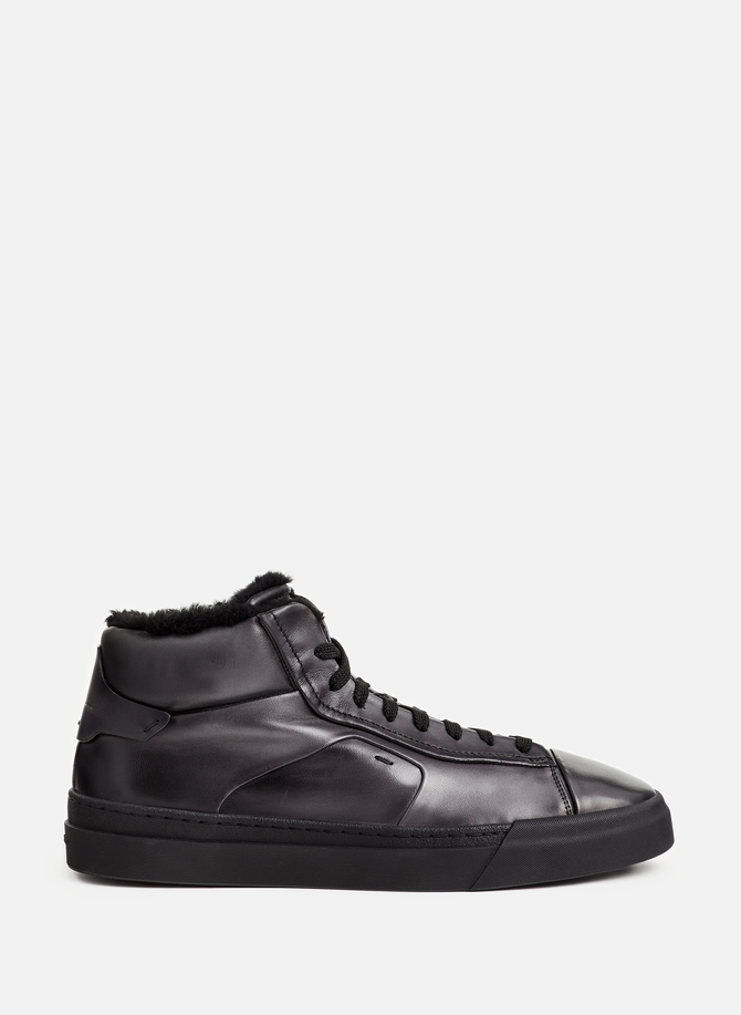 Fur-lined leather sneakers SANTONI