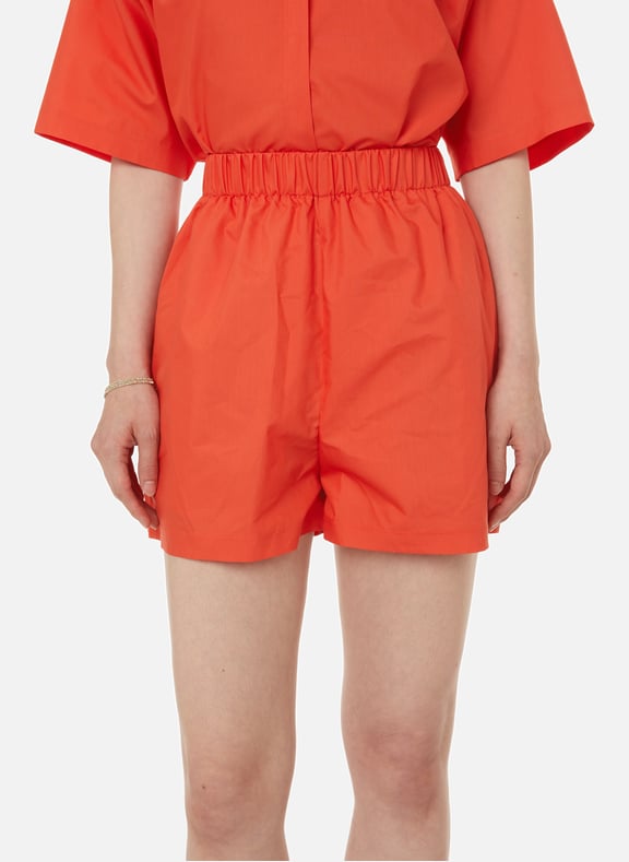 Cotton poplin shorts Orange by SELMACILEK SELMACILEK Cotton poplin shorts Orange