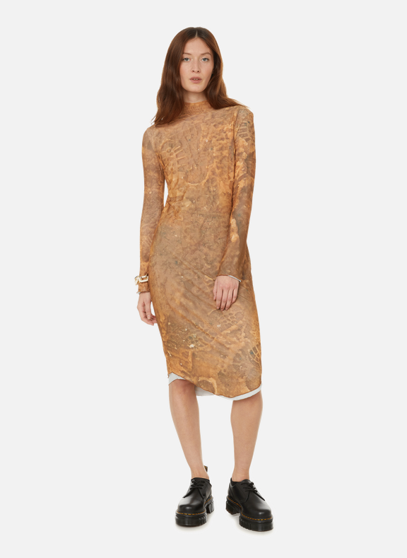 SERAPIS Mud Foot long dress Golden