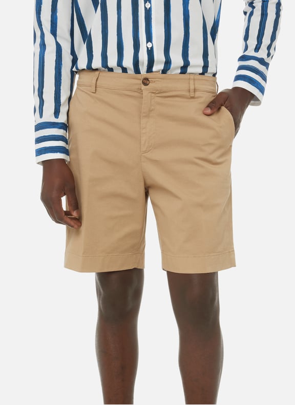 Cotton gabardine Bermuda shorts Beige by SEVENTY SEVENTY Cotton gabardine Bermuda shorts Beige