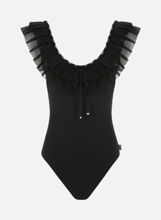 One-piece swimsuit with ruffles SHAN