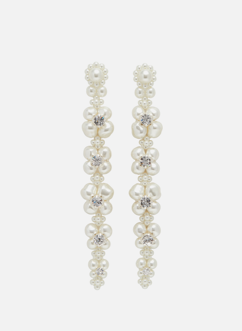 Boucles d'oreilles ornées de perles et cristaux WhiteSIMONE ROCHA 