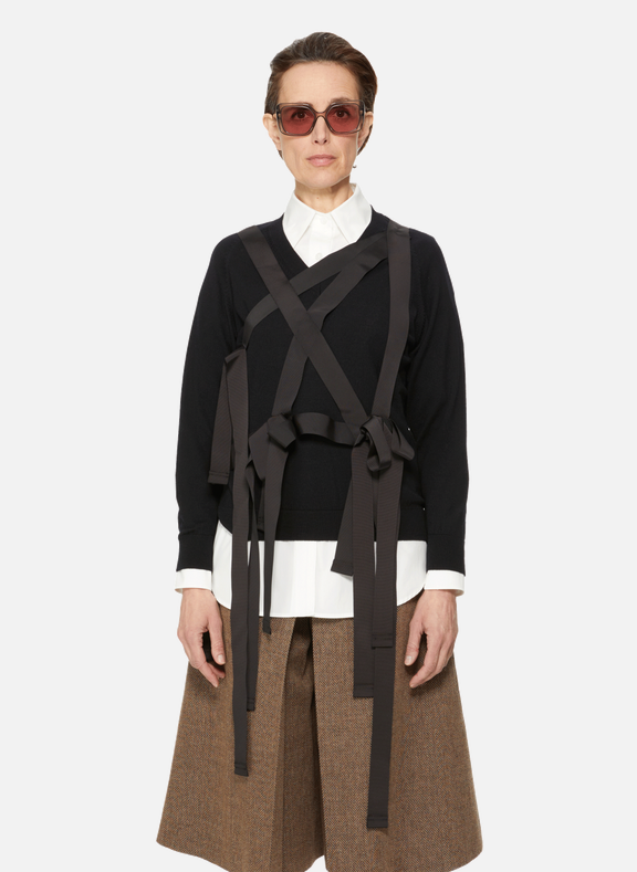 SIMONE ROCHA Wool jumper with harness detail Black
