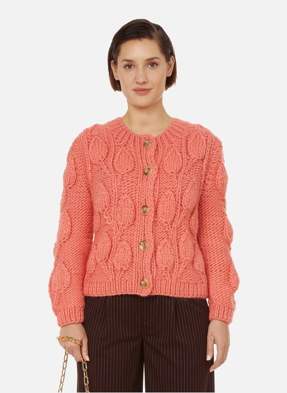 Leanne wool cardigan Pink by STELLA PARDO STELLA PARDO Leanne wool cardigan Pink