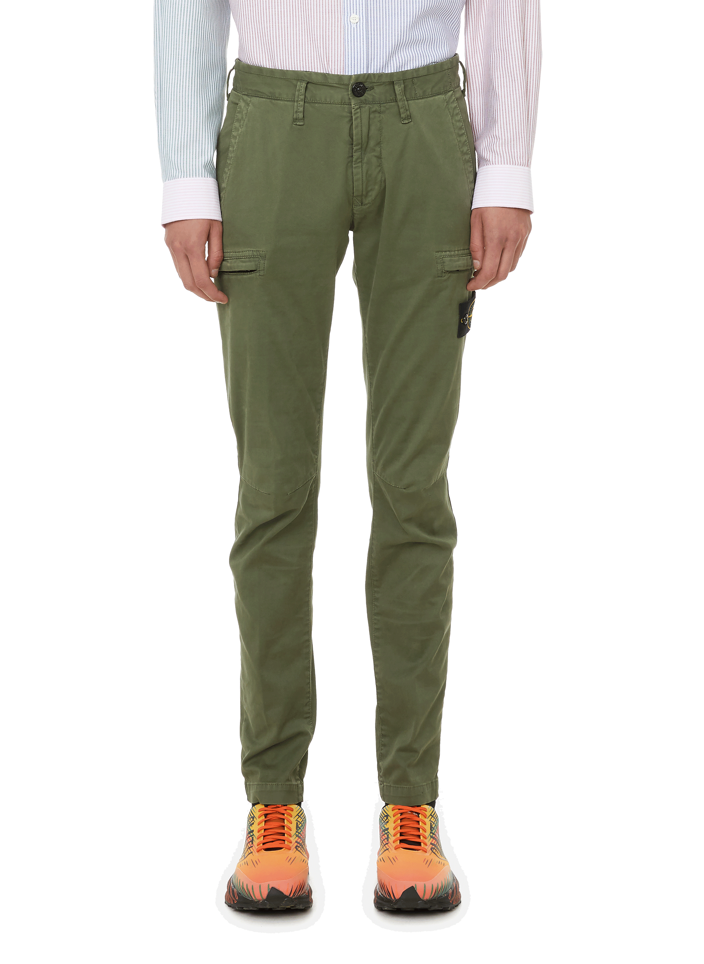 stone island cotton blend cargo pants