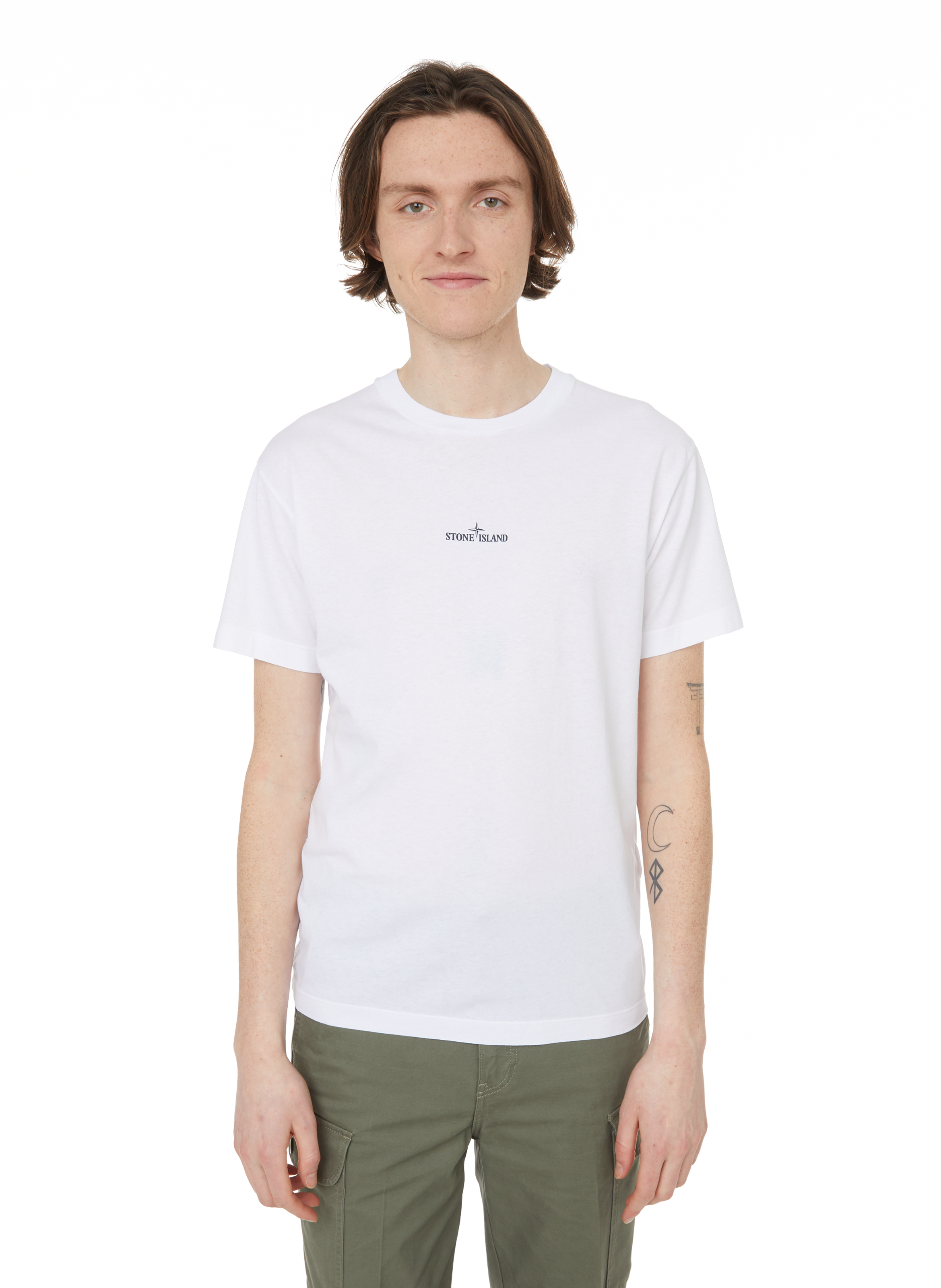 mens stone island t shirt white