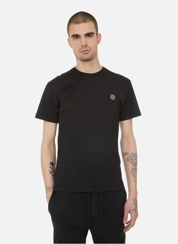 Cotton T-shirt Black by STONE ISLAND STONE ISLAND Cotton T-shirt Black