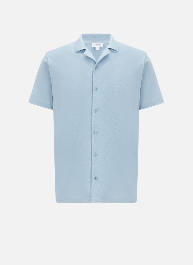 Short-sleeved pique cotton shirt SUNSPEL