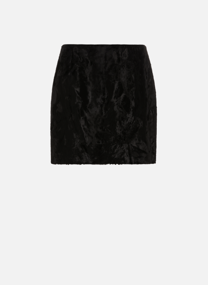 Pre-loved Versace faux fur skirt THE SPAGHETTI ARCHIVES