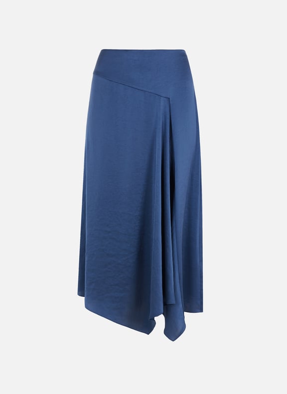 Asymmetric draped satin skirt Blue by THEORY THEORY Asymmetric draped satin skirt Blue
