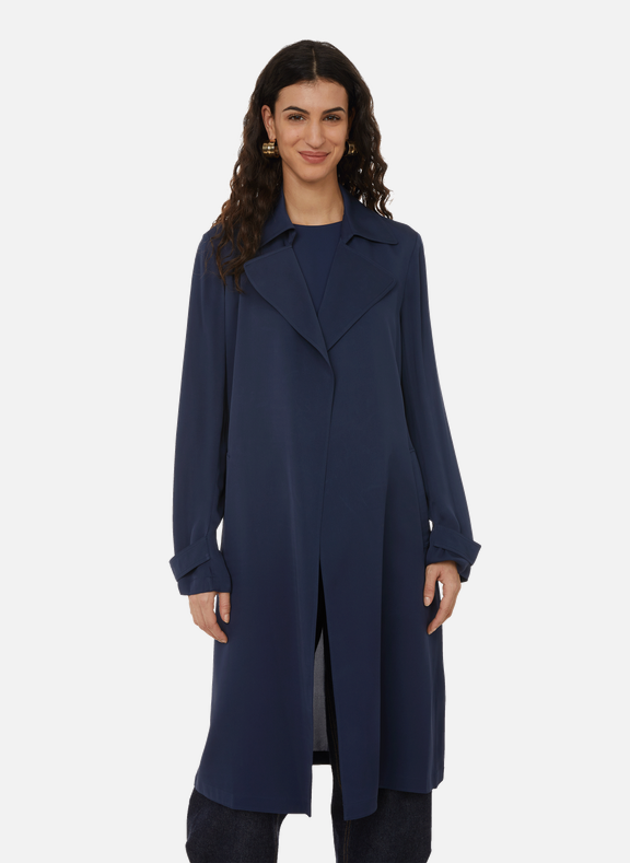 Oaklane Silk Trench Coat Theory For, Theory Trench Coat Blue