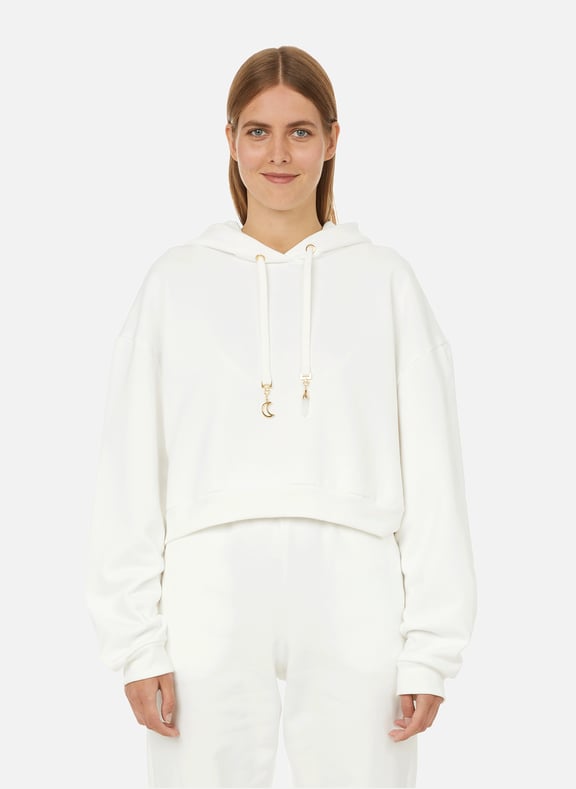 Cropped organic cotton hoodie Beige by THE SOCIAL SUNDAY THE SOCIAL SUNDAY Cropped organic cotton hoodie Beige