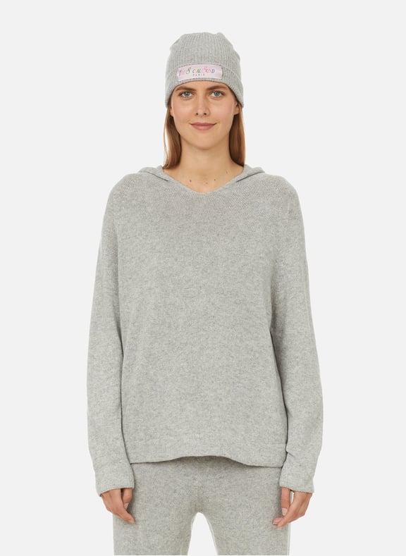 Knitted hoodie Grey by THE SOCIAL SUNDAY THE SOCIAL SUNDAY Knitted hoodie Grey