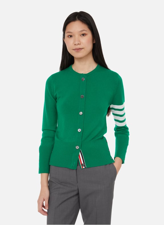 Wool cardigan Green by THOM BROWNE THOM BROWNE Wool cardigan Green